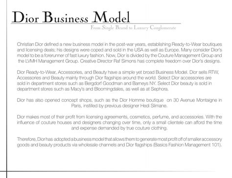 dior model of business